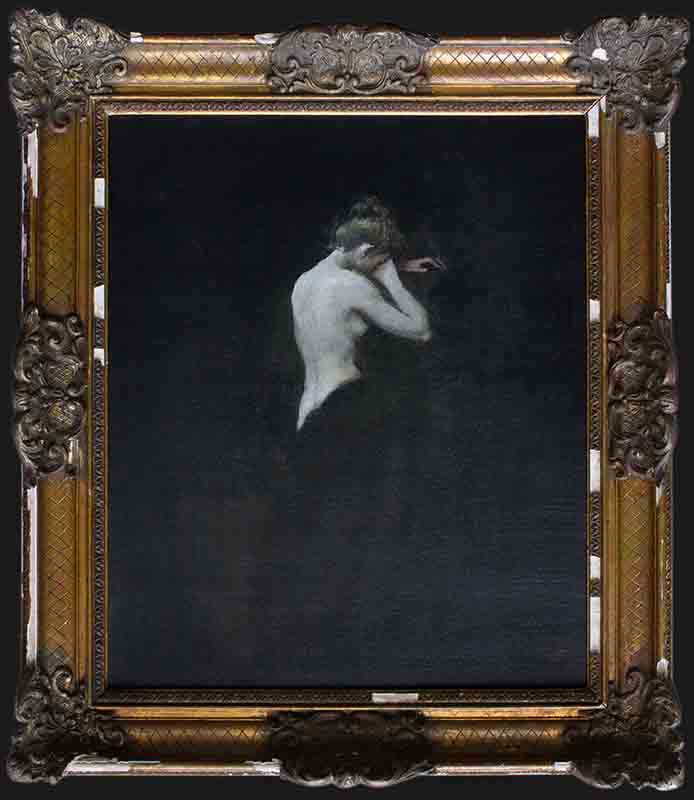 I could love you more�tempera sur toile, cadre ancien �46x55cm�2021