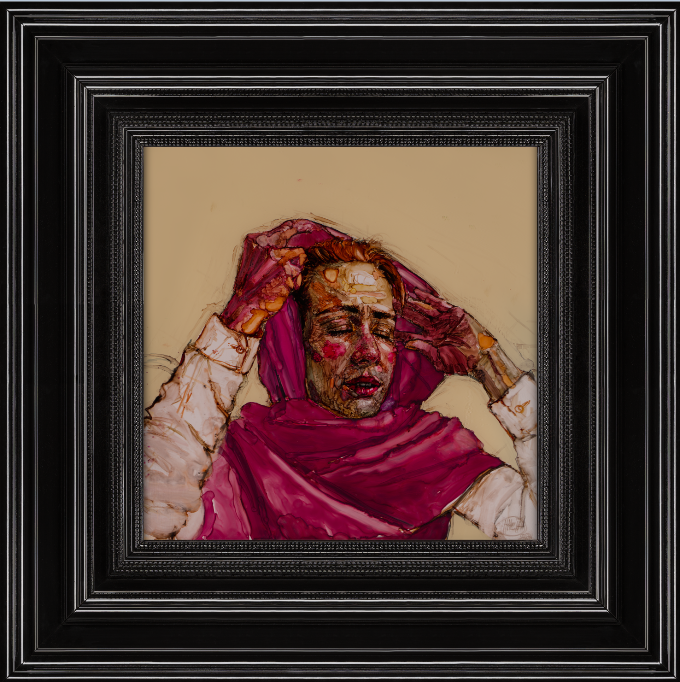 gril with pink headscraf