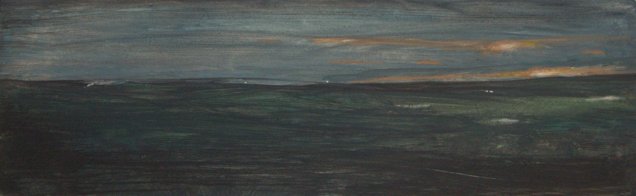 Coucher de soleil sur la plaine - 15 X 48 CM