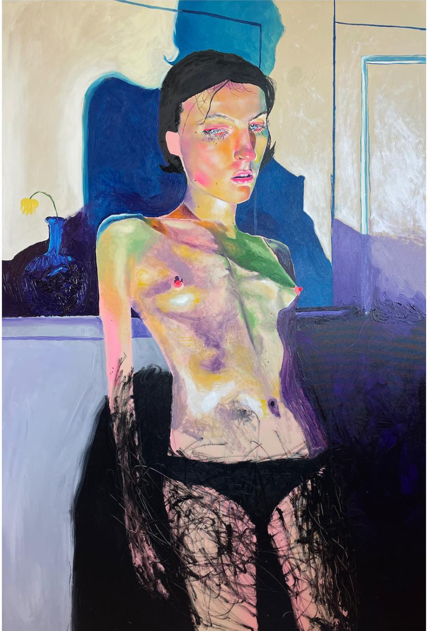 “I Got Here First”. Oil and acrylic. 48x76 inches