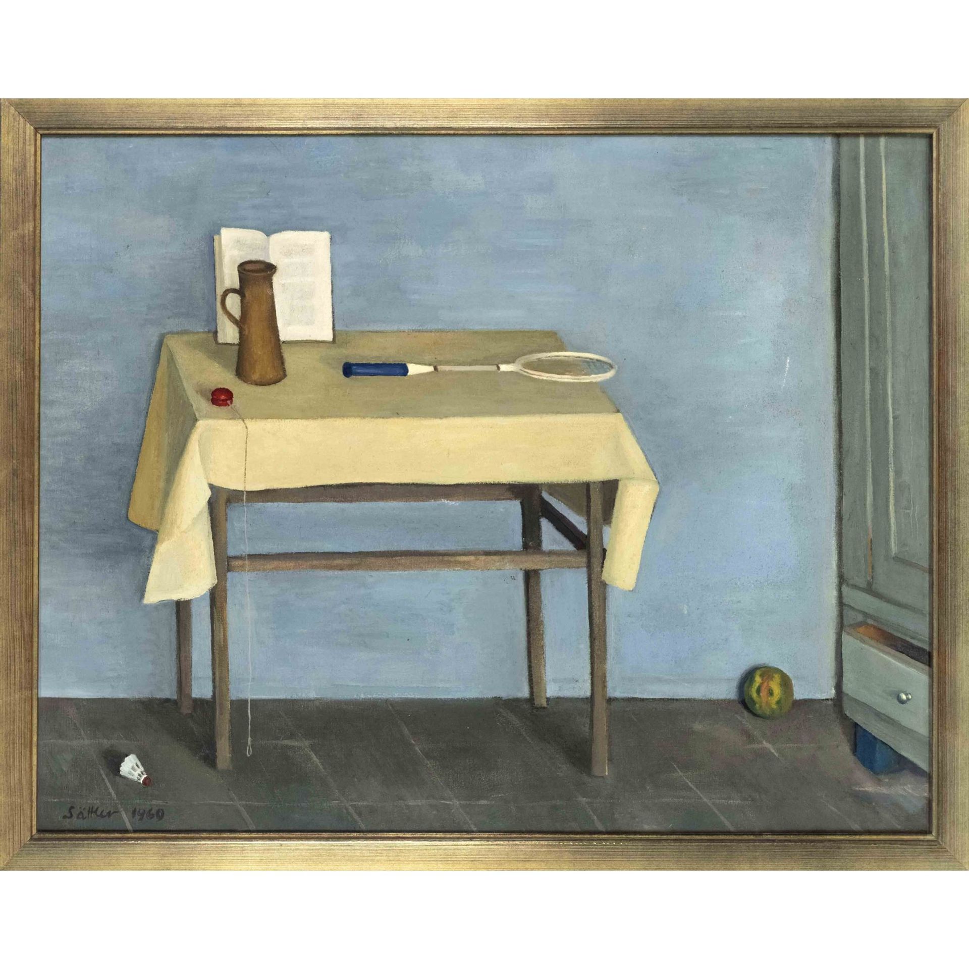 Albin sattler - Still life with badminton racket8